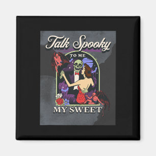 Prata med mig Vintage Retro Roligt Halloween Plock Magnet