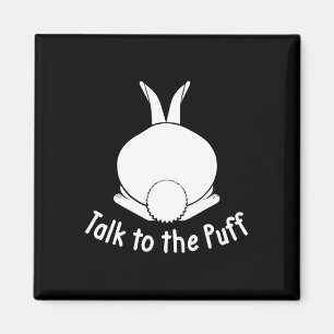 Prata Med Puff Kanin Söt Bunny Glad Påsk Wo Magnet