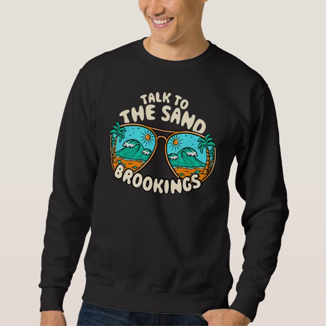 Prata med Sand Brookings Sommar Oregon Tropical Lång Ärmad Tröja (Framsida)