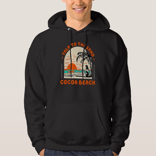 Prata med Sand Cocoa Beach Ocean Florida Beach B Hoodie (Framsida)