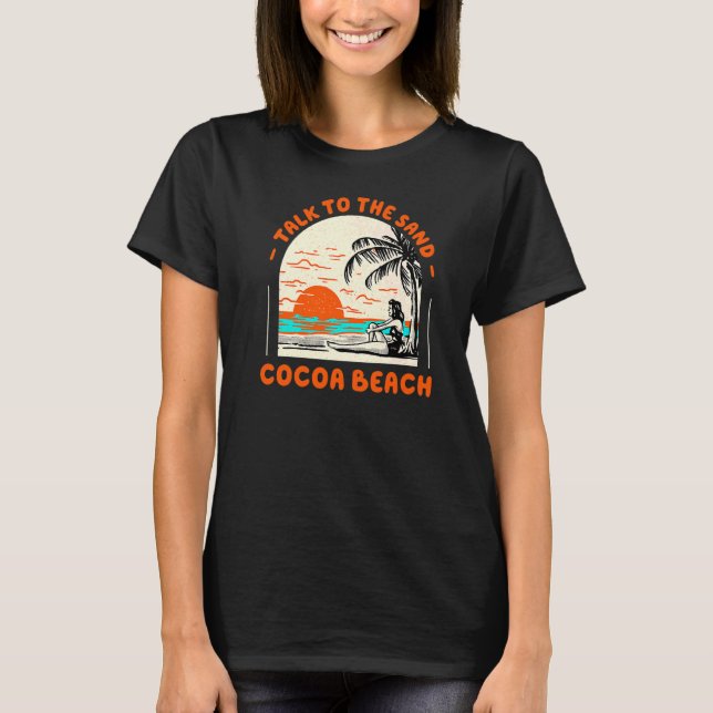 Prata med Sand Cocoa Beach Ocean Florida Beach B T Shirt (Framsida)