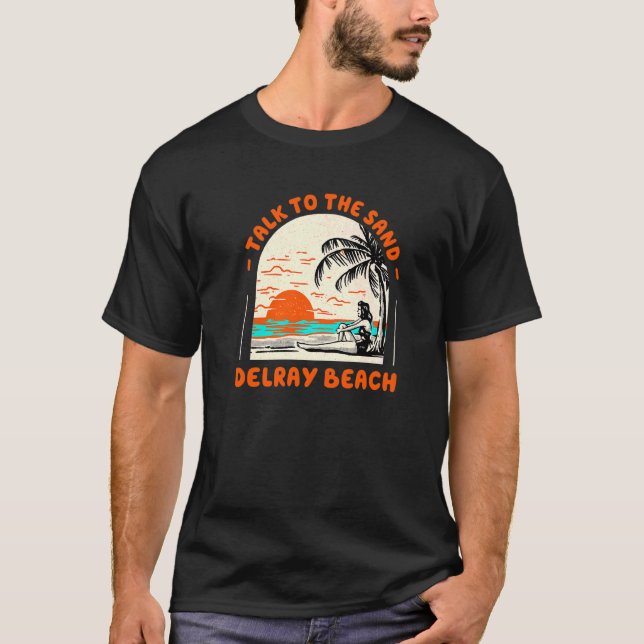 Prata med Sand Delray Beach Ocean Florida Beach T Shirt (Framsida)