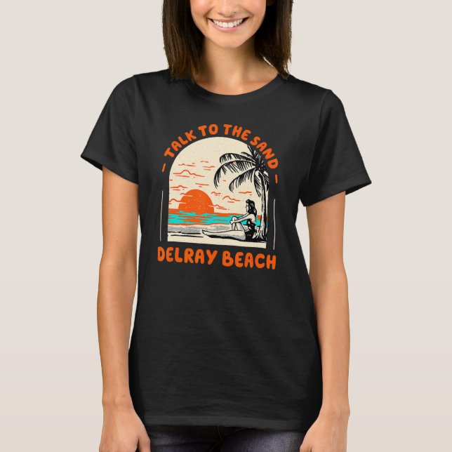 Prata med Sand Delray Beach Ocean Florida Beach T Shirt (Framsida)