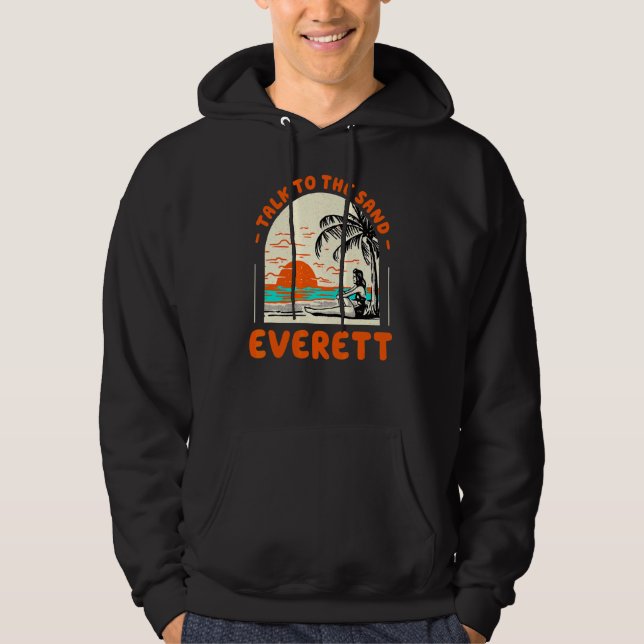 Prata med Sand Everett Beach Washington Ocean Su Hoodie (Framsida)