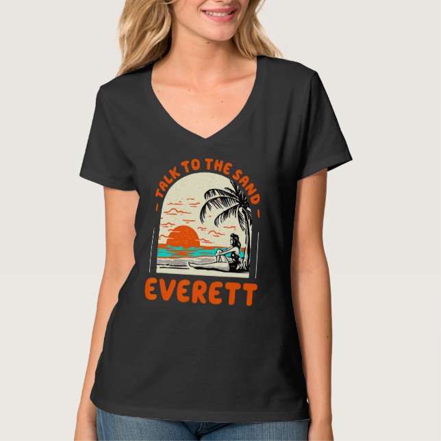 Prata med Sand Everett Beach Washington Ocean Su T Shirt (Framsida)