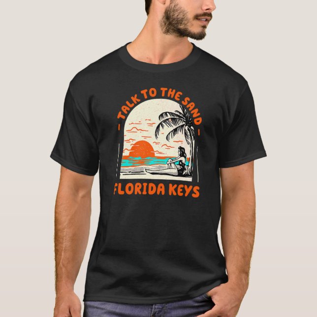 Prata med Sand Florida Nycklar Beach Fl Ocean Summ T Shirt (Framsida)