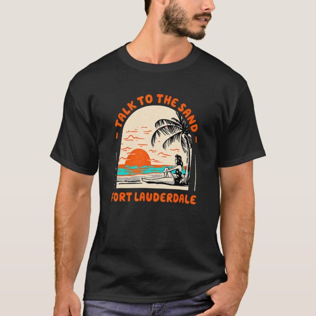 Prata med Sand Fort Lauderdale Beach Florida Oce T Shirt (Framsida)