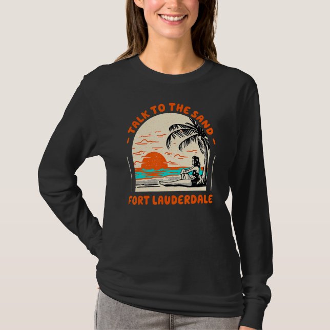 Prata med Sand Fort Lauderdale Beach Florida Oce T Shirt (Framsida)