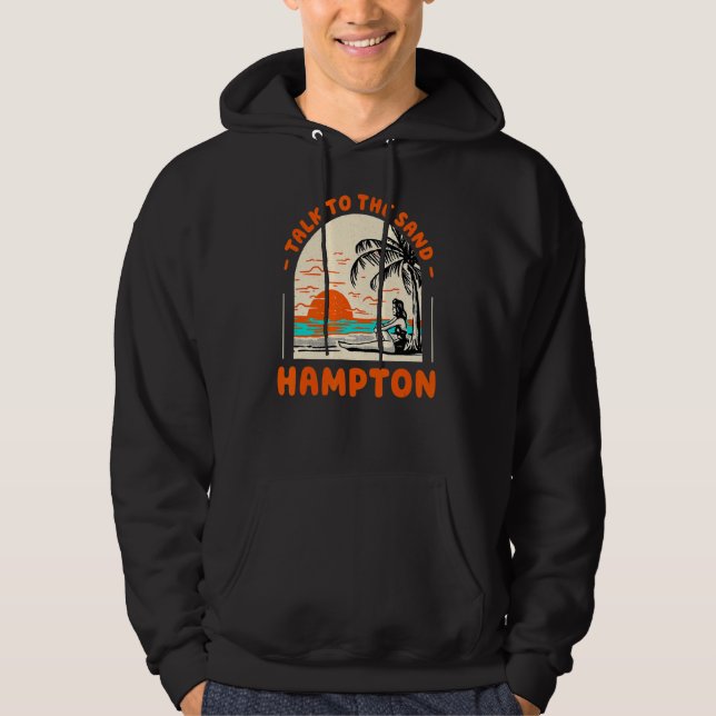 Prata med Sand Hampton Beach Virginia Ocean Summ Hoodie (Framsida)