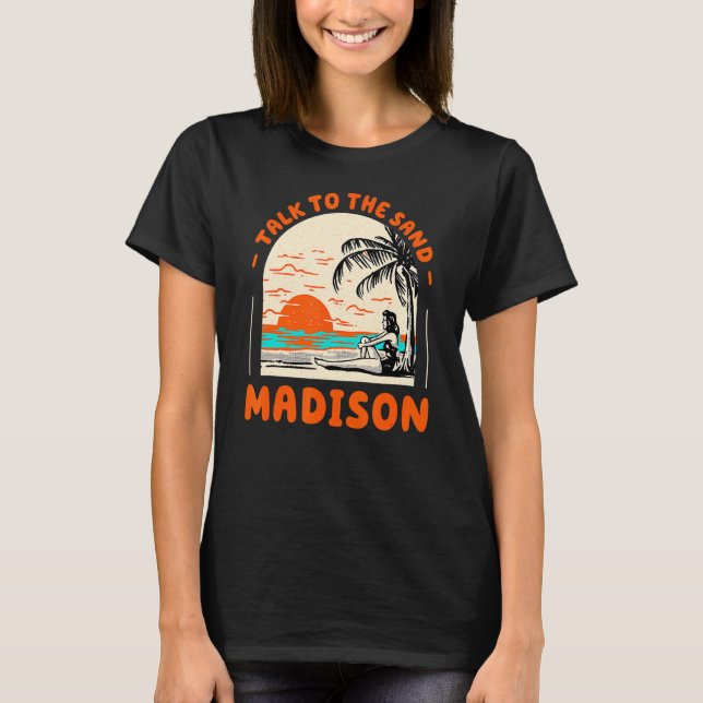 Prata med Sand Madison Beach Connecticut Ocean T Shirt (Framsida)