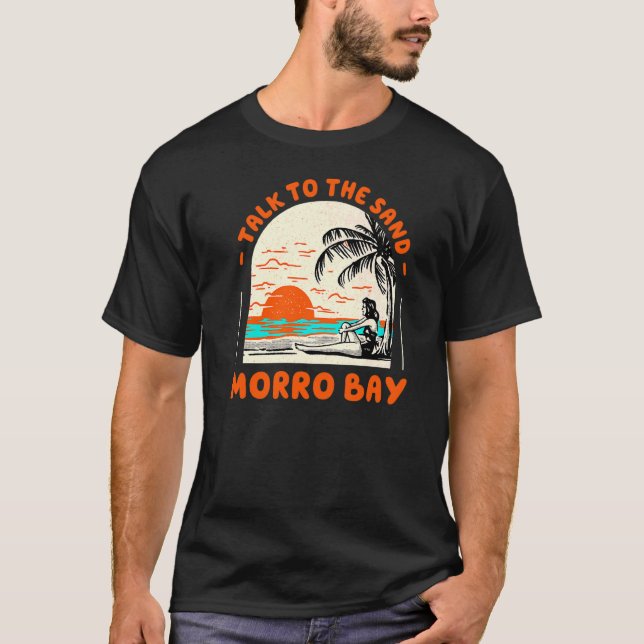 Prata med Sand Morro Bay Beach California Ocean T Shirt (Framsida)