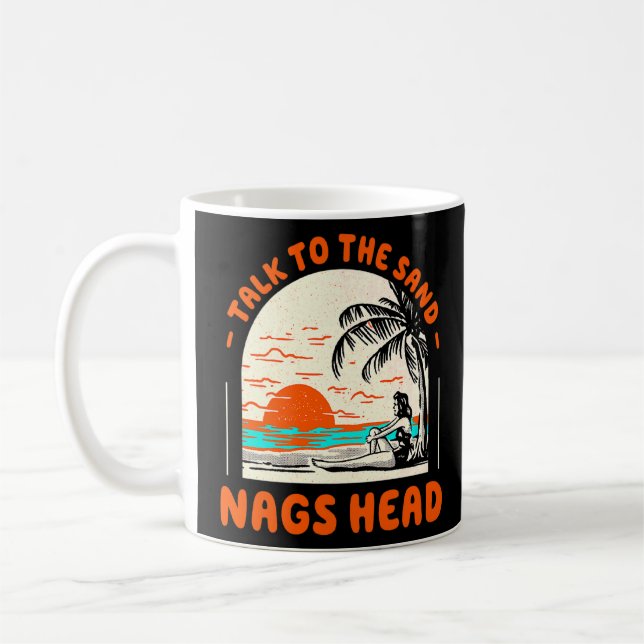 Prata med Sand Nags Head Beach North Carolina Oc Kaffemugg (Vänster)