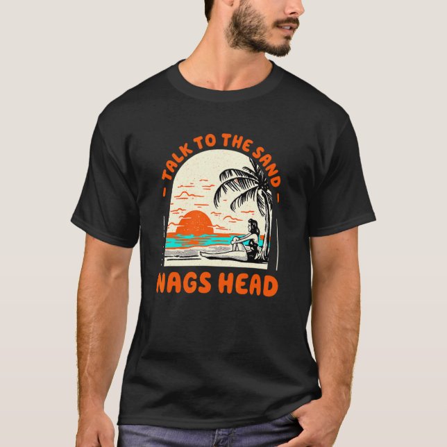 Prata med Sand Nags Head Beach North Carolina Oc T Shirt (Framsida)