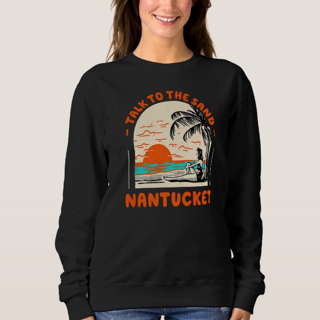 Prata med Sand Nantucket Beach Massachusetts Oce T Shirt (Framsida)
