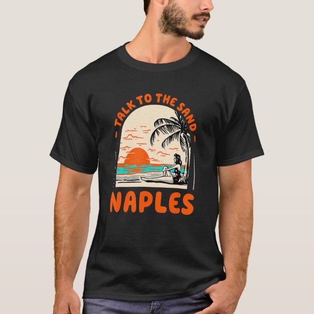 Prata med Sand Neapel Beach Florida Ocean-sommaren T Shirt (Framsida)