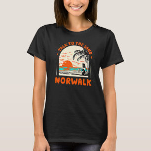 Prata med Sand Norwaldo Beach Connecticut Ocean T Shirt