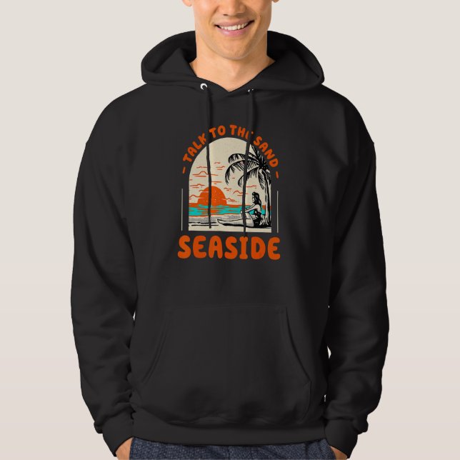 Prata med Sand Seaside Beach Oregon Ocean Sommar Hoodie (Framsida)