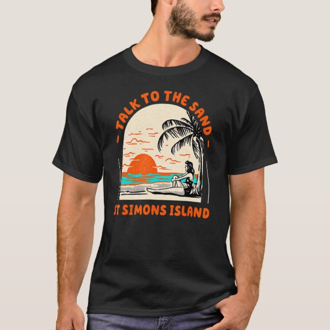 Prata med Sand St Simons Island Beach Georgia Oc T Shirt (Framsida)