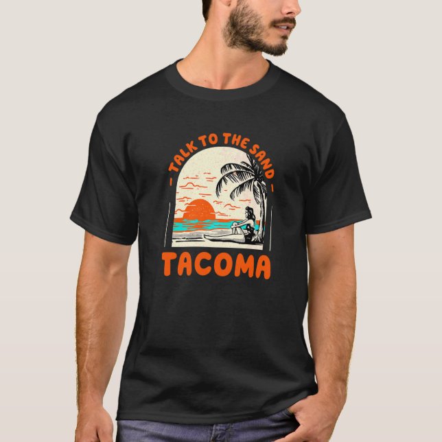 Prata med Sand Tacoma Beach Washington Ocean Sum T Shirt (Framsida)