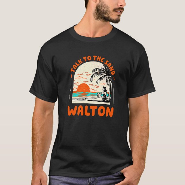 Prata med Sand Walton Beach Florida Ocean Summer T Shirt (Framsida)