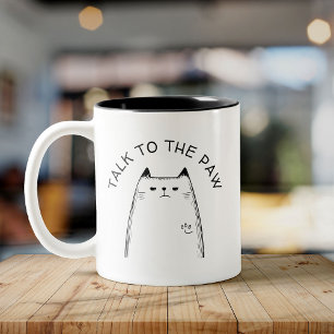 "Prata med Tass" Lover, den berömda Annoyed Cat Lo Två-Tonad Mugg