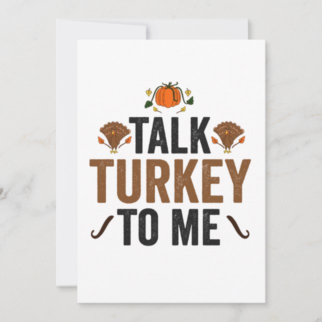 Prata med Turkiet till mig.. Thanksgiving Fall Gif Inbjudningar (Framsida)