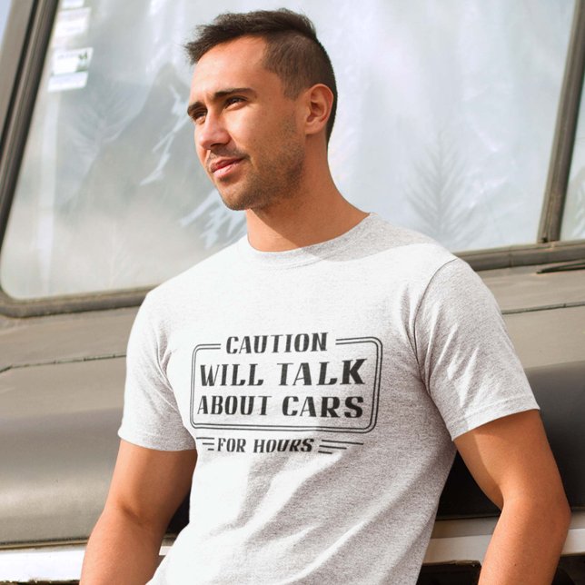 Prata om bilar t shirt (caution will talk about cars for hours shirt)