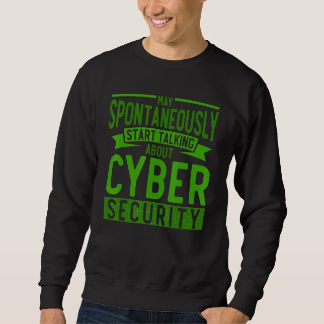 Prata om cybersäkerhet, cybersäkerhet och cybersäk lång ärmad tröja (Framsida)