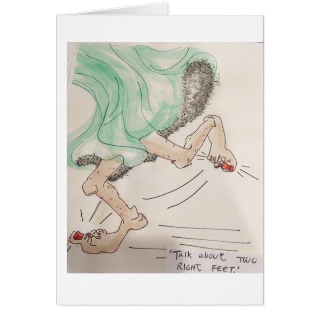 Prata om två Höger Feet! Hälsningskort (Framsidan)