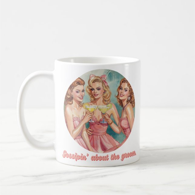 Prata skit om brudgummen Retro brudtärnor Kaffemugg (Vänster)