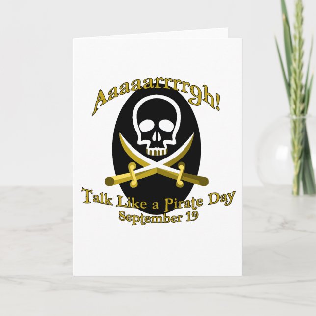 Prata som en pirat dagars hälsningskort kort (Framsida)