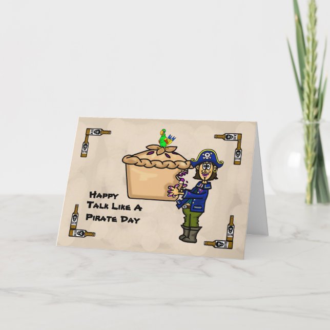 Prata som en pirat Paj-matningskort för dag Helgkort (Framsida)