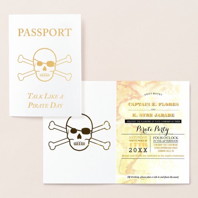 Prata som en pirat Party guldfiskpass Folierat Kort (Display)