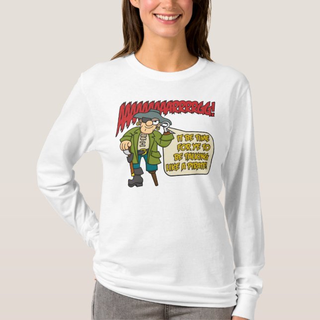 Prata som en pirat skjorta 3 tee shirt (Framsida)