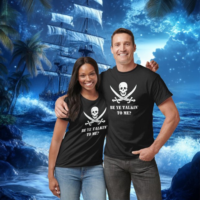 Prata som en pirat Skull & korsben Tröja (Pirate party shirts)