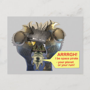 Prata som ett space pirat vykort