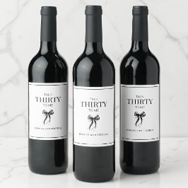 Prata trettio med mig 30års födelsedag Party Black Vinflaska Etikett