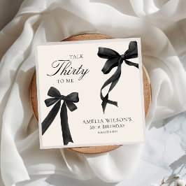 Prata trettio med mig Black Bow 30års födelsedag P Pappersservett
