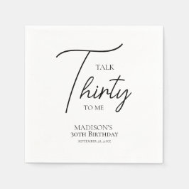 Prata trettio till mig 30:e svartvitt födelsedag pappersservett