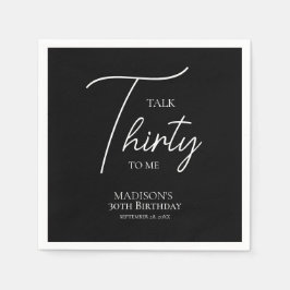 Prata trettio till mig 30:e svartvitt födelsedag pappersservett