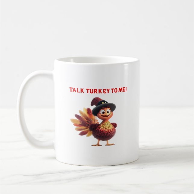 Prata Turkiet Med Mig Rolig Thanksgiving Design Cl Kaffemugg (Vänster)