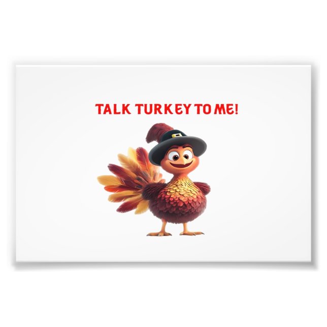 Prata Turkiet Med Mig Rolig Thanksgiving Design Kl Fototryck (Framsidan)