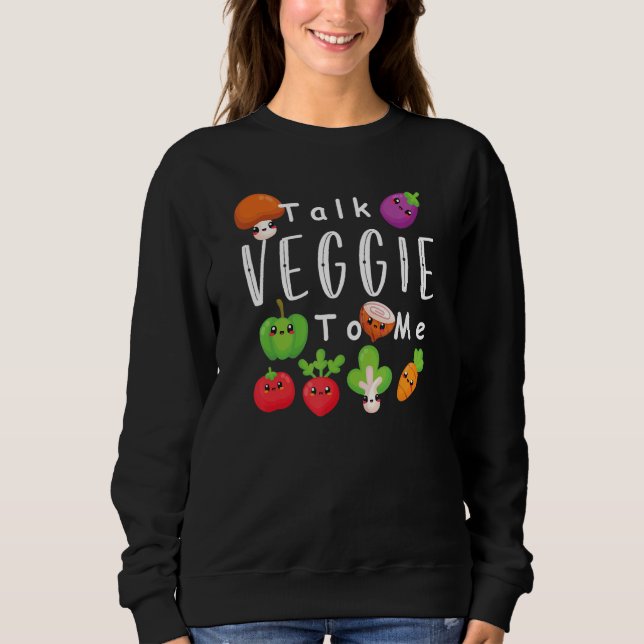 Prata Veggie med mig grafik, vegetarian T Shirt (Framsida)