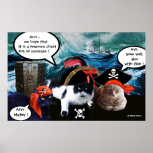 PRATANDE PIRATKATTAK OCH FARTYG I OVÄDER TILL SJÖS POSTER