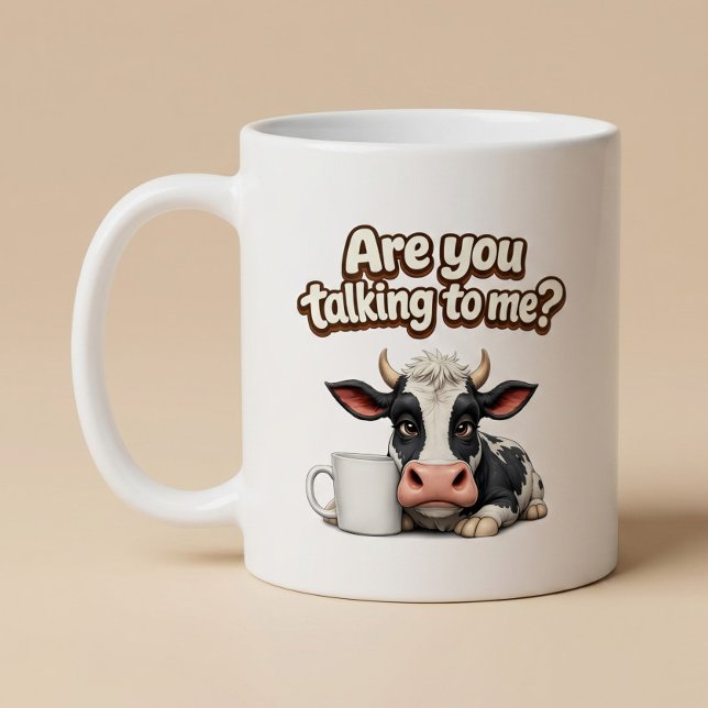 Pratar du med mig? Rolig ko Kaffemugg (Skapare uppladdad)