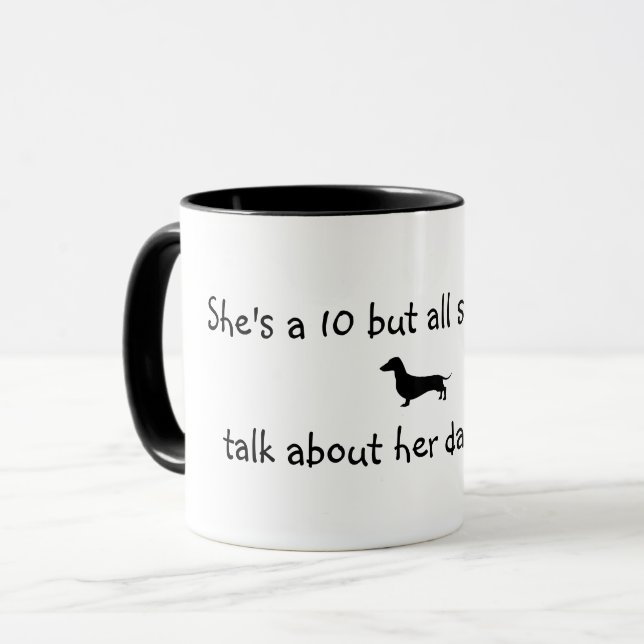 Pratar om sin Dachshund Mugg (Framsida vänster)