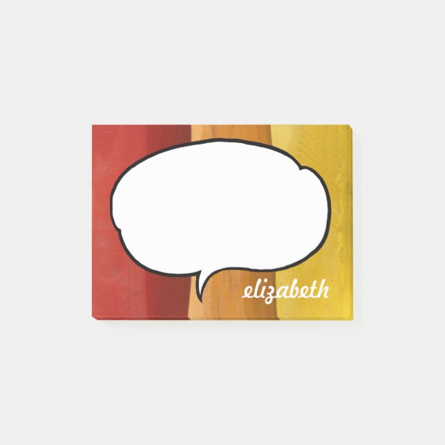 Pratbubbla Personligt Namn Post-it Block (Framsida)
