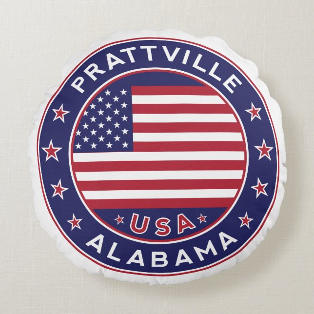 Prattville, Alabama Rund Kudde (Framsidan)