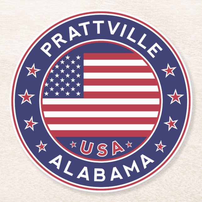 Prattville, Alabama Underlägg Papper Rund (Framsidan)