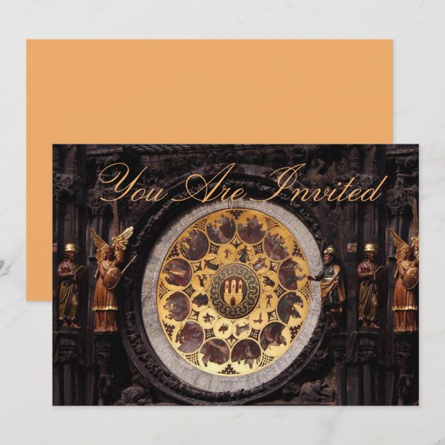 Prauge Clock Dekoration-inbjudan Inbjudningar (Fram/baksida)